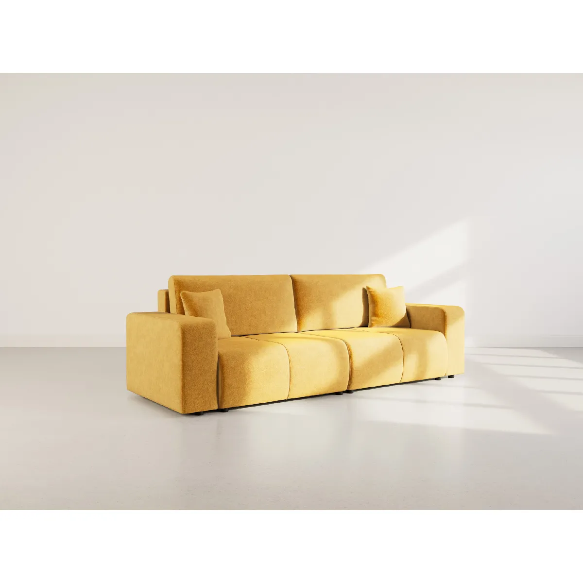 Bestmobilier Nicole canapé 4 places convertible - jaune