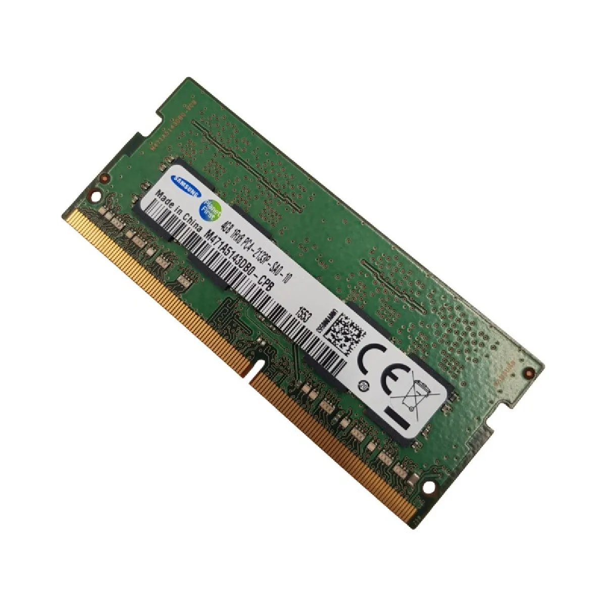 Barrette Mémoire 4Go RAM DDR4 SAMSUNG 4Go 1Rx8 PC4 SO DIMM M471A5143DB0 - vue 2