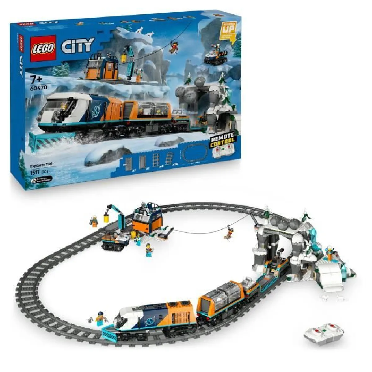 LEGO City 60470 Le Train Express des Explorateurs en Arctique - Jeu pour Garçon des 7 ans pour garçon - vue 7