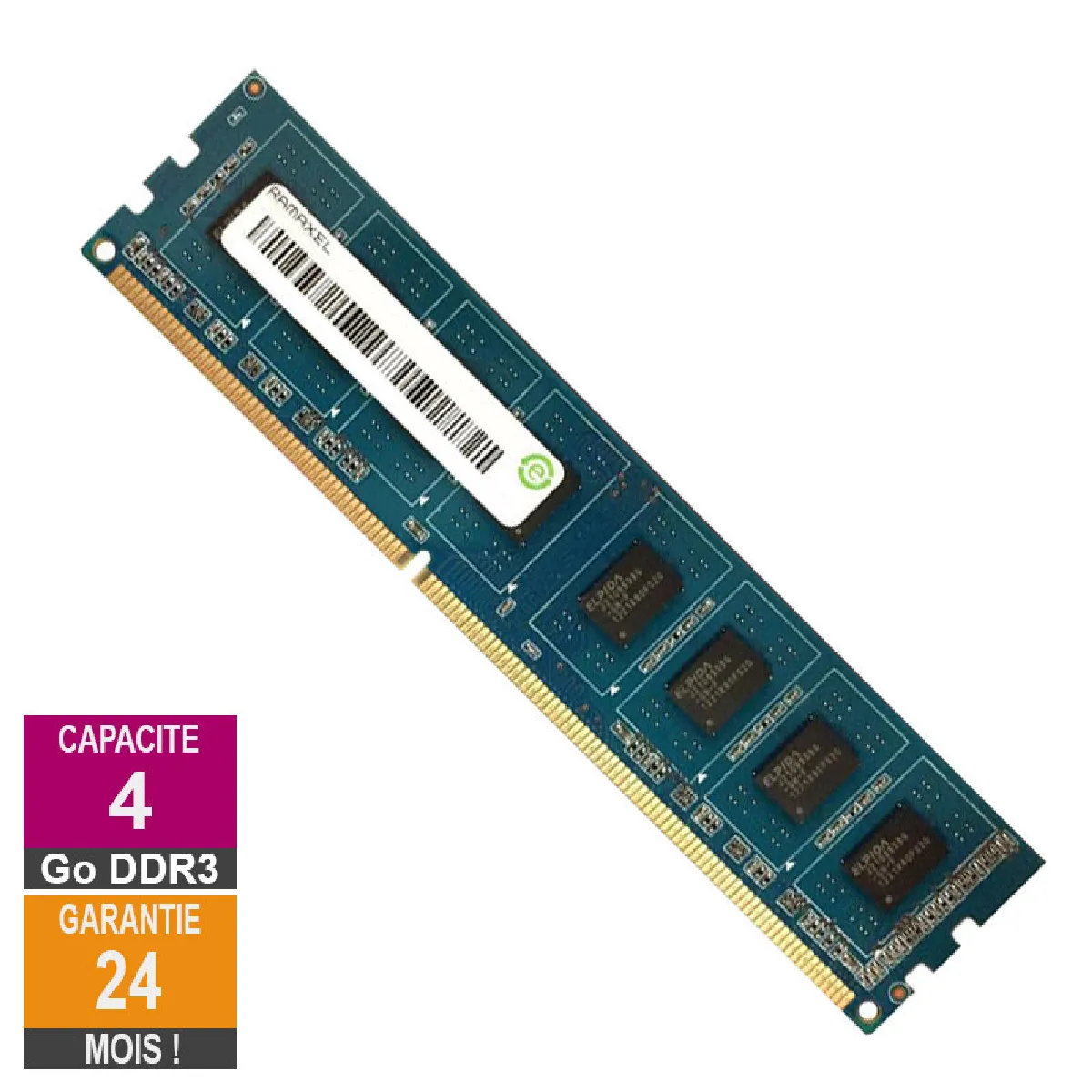Barrette Mémoire 4Go RAM DDR3 Ramaxel RMR5040ED58E9W 1600 PC3 1600MHz 2Rx8
