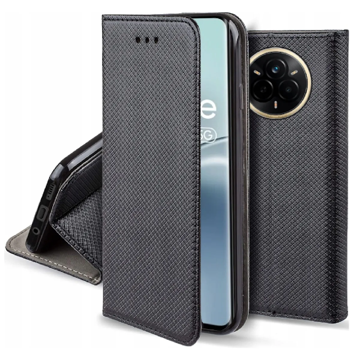 Htdmobiles Noir Housse Portefeuille Realme 14 Pro+ 5G - Magnet