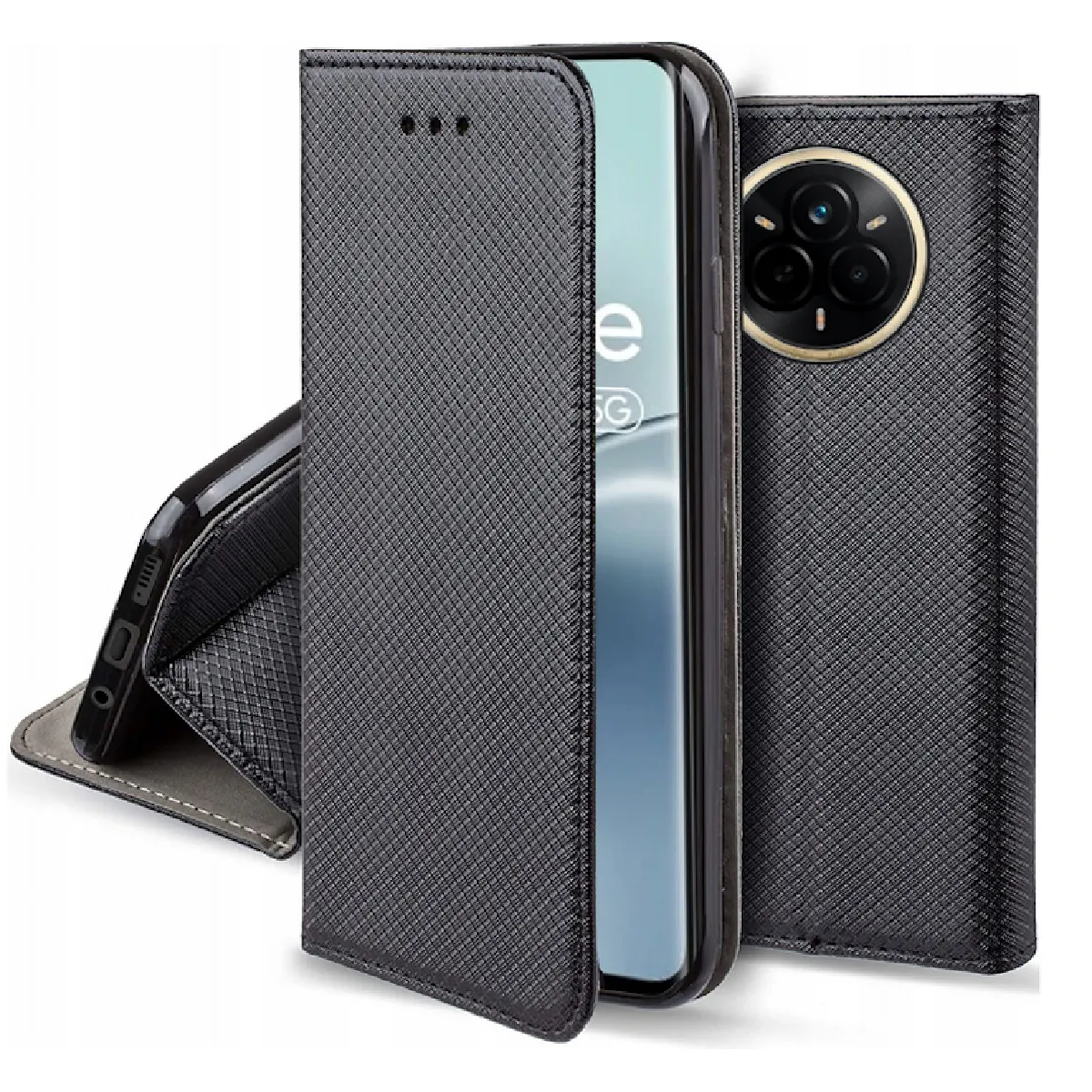 Htdmobiles Noir Housse Portefeuille Magnétique Realme 14 Pro 5G