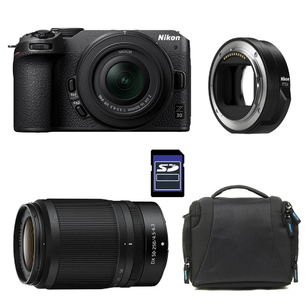 NIKON Z30 + Z 16 50 + Z 50 250 + Sac + Carte SD 8 Go + Adaptateur FTZ II Neuf - vue 3