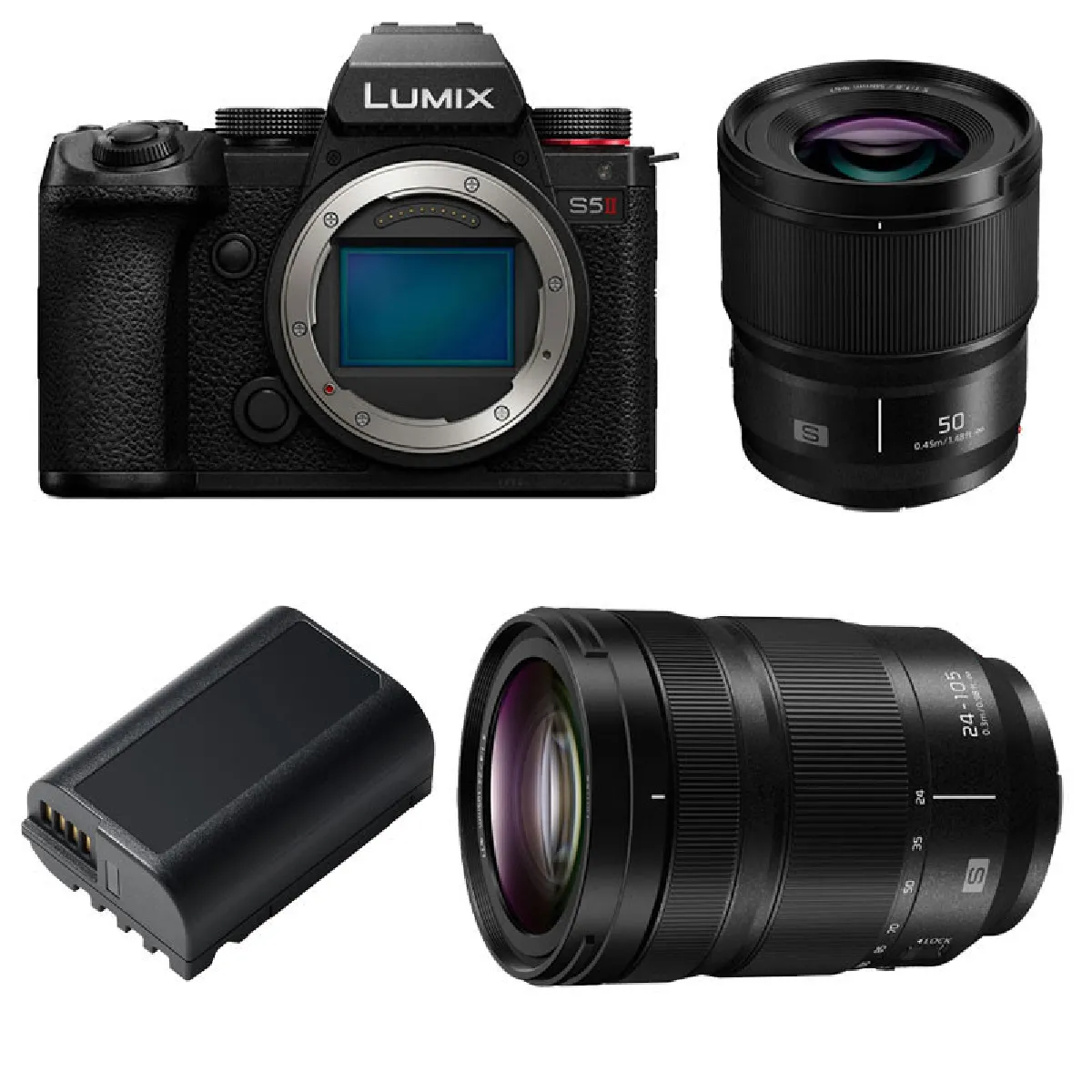 PANASONIC LUMIX S5 MARK II + 24 105 + 50mm f1.8 + 2eme batterie Neuf - vue 4