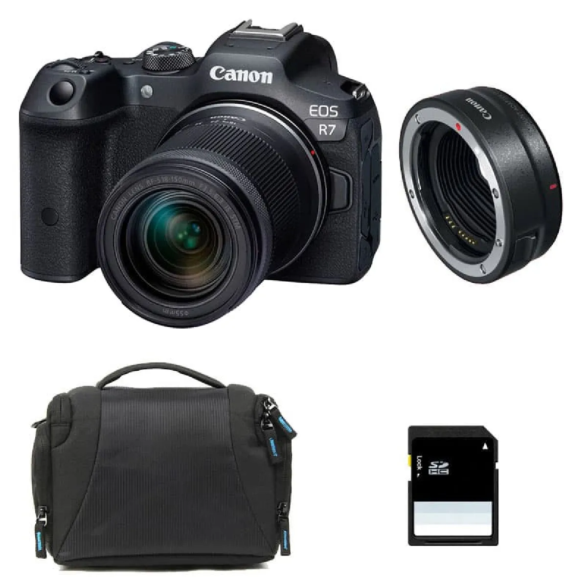 CANON EOS R7 + RF 18 150mm F3.5 6.3 IS STM + Sac + Carte SD 8 Go + Bague EF EOS R Neuf - vue 2