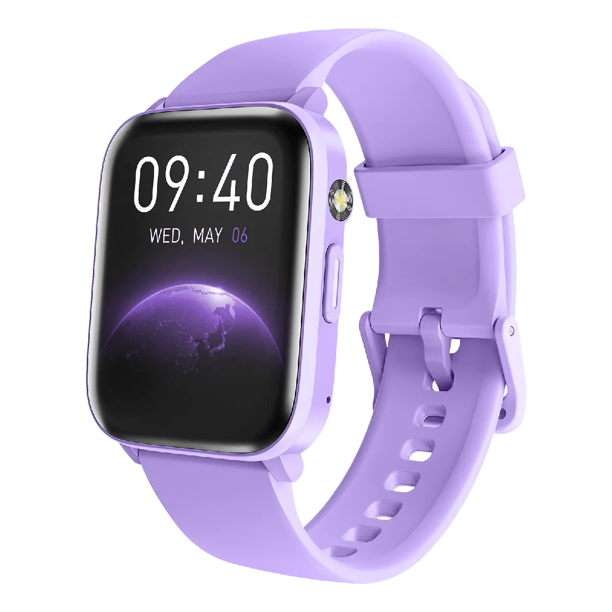 Montre Intelligente T63B - Appels Bluetooth, Mesure Fréquence Cardiaque et Oxymétrie, Lampe Torche, Étanche, Violet