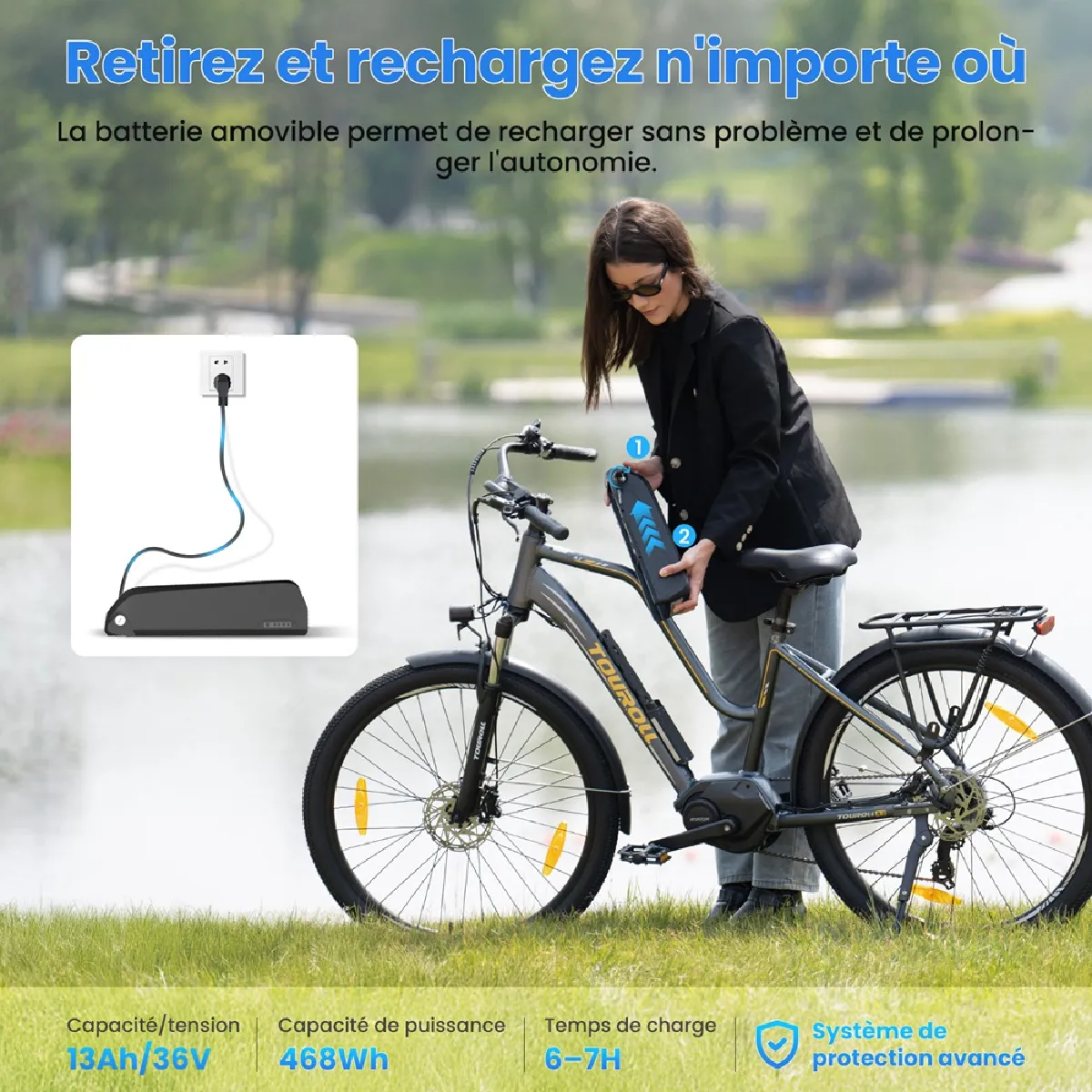 Vélo électrique Ouxi V8 Plus Fatbike 250 watts 25 km/h pneus 20 - 7