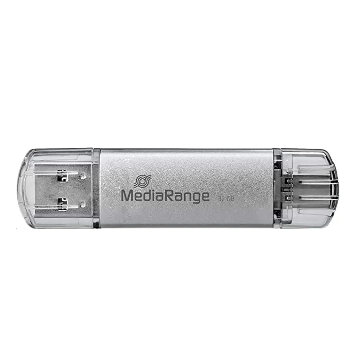 MEDIARANGE  Cl&eacute; USB 32Go Double Connecteur USB C et USB 3.0 Gris