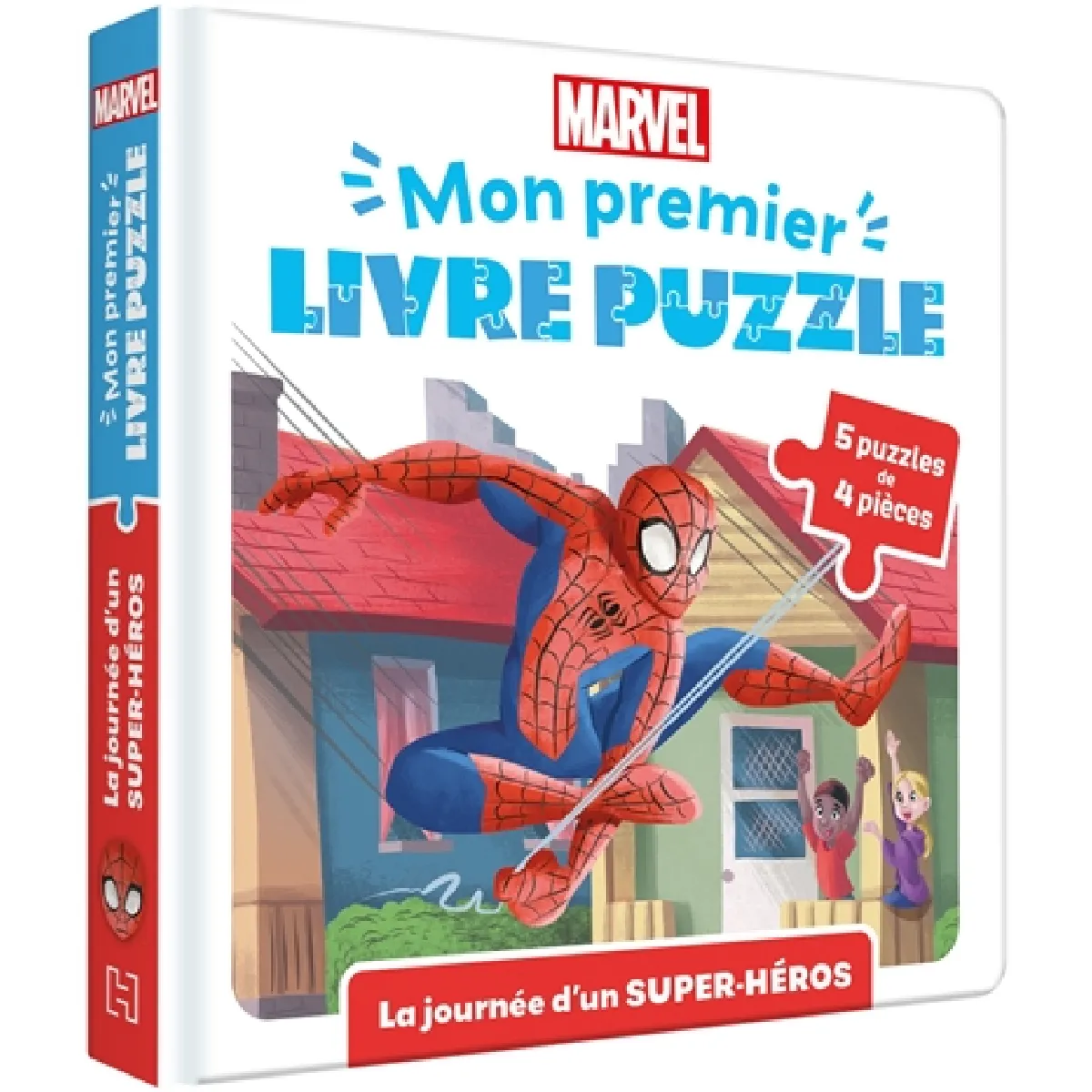 La journée d'un super-héros : 5 puzzles de 4 pièces