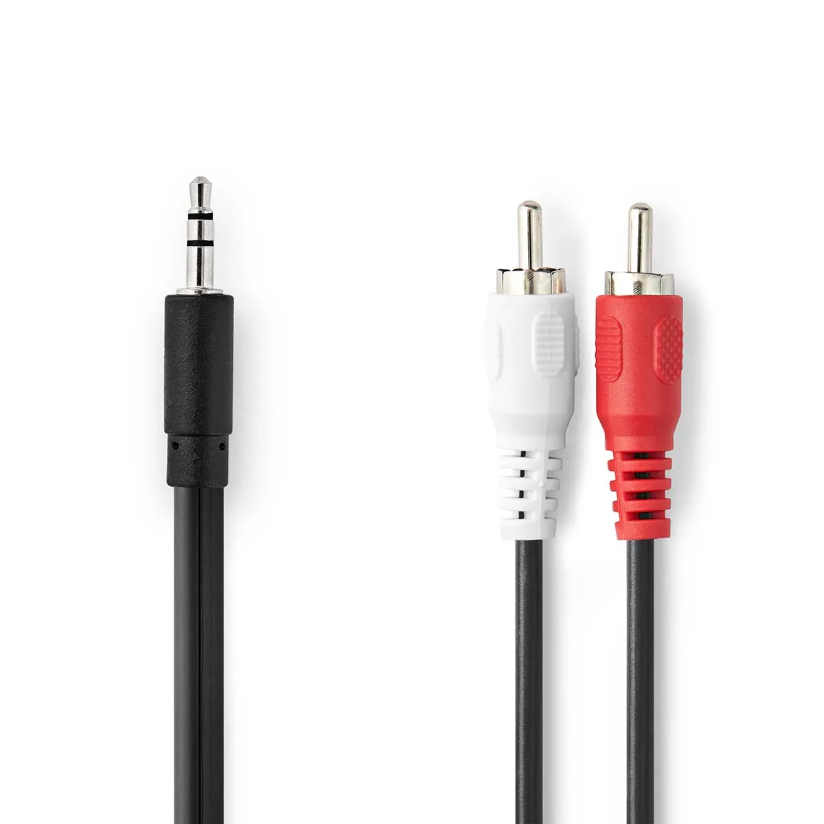 Nedis Noir Câble Répartiteur Audio Jack 3,5 Mm Vers 2 Rca Stéréo 1 M
