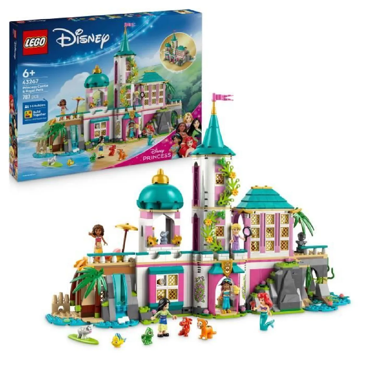 LEGO Disney Princess 43267 Le Château des Princesses et les Animaux Royaux - vue 5