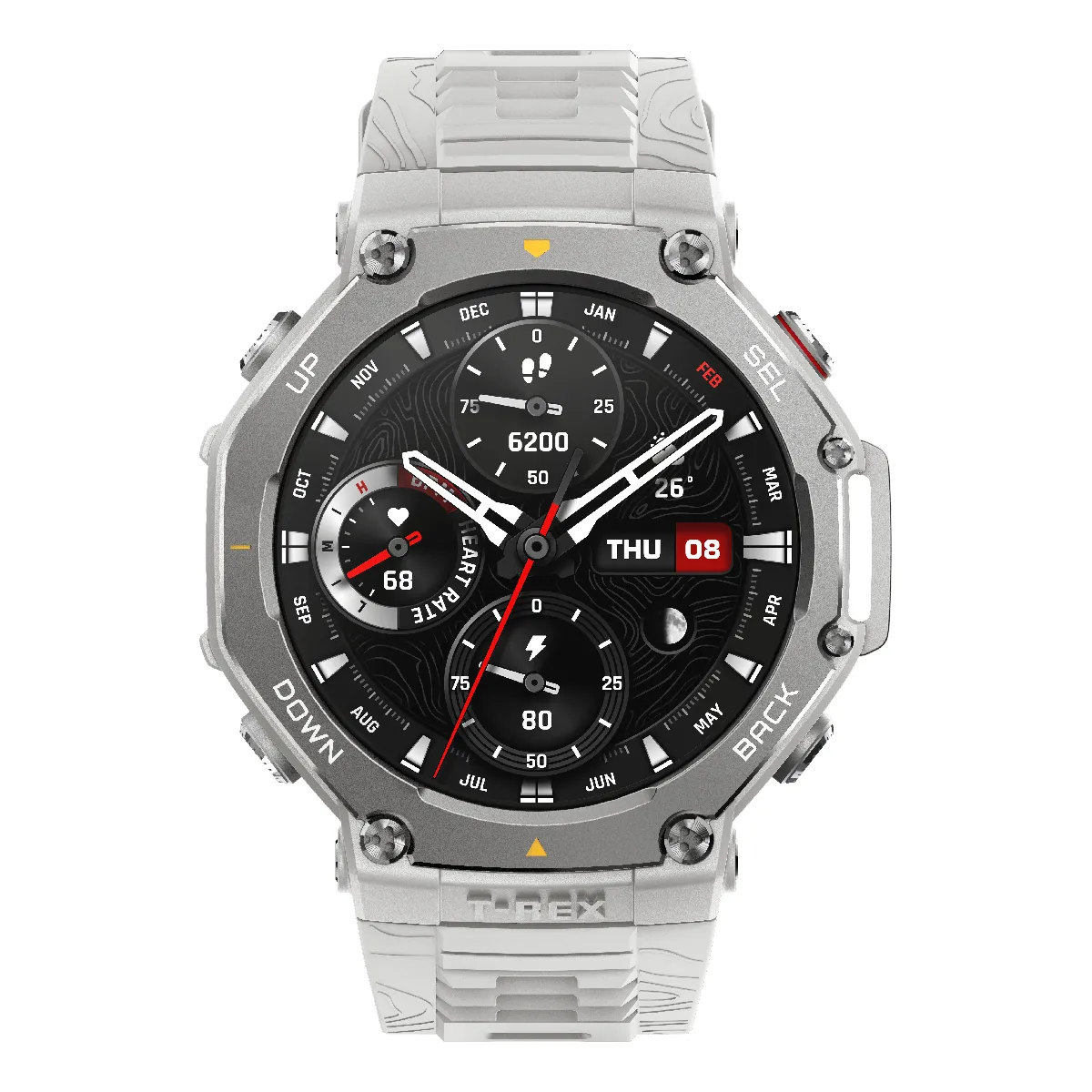 AMAZFIT  T-Rex 3 3,81 cm (1.5"") AMOLED Num&eacute;rique 480 x 480 pixels &Eacute;cran tactile Acier inoxydable GPS (satellite)