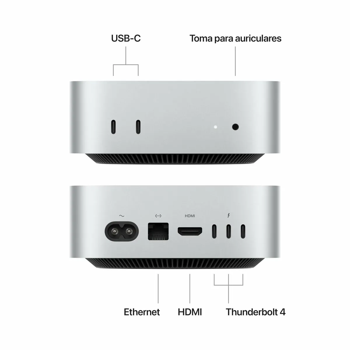 Apple Mac mini Apple M M4 24 Go 512 Go SSD macOS Sequoia Mini PC Argent