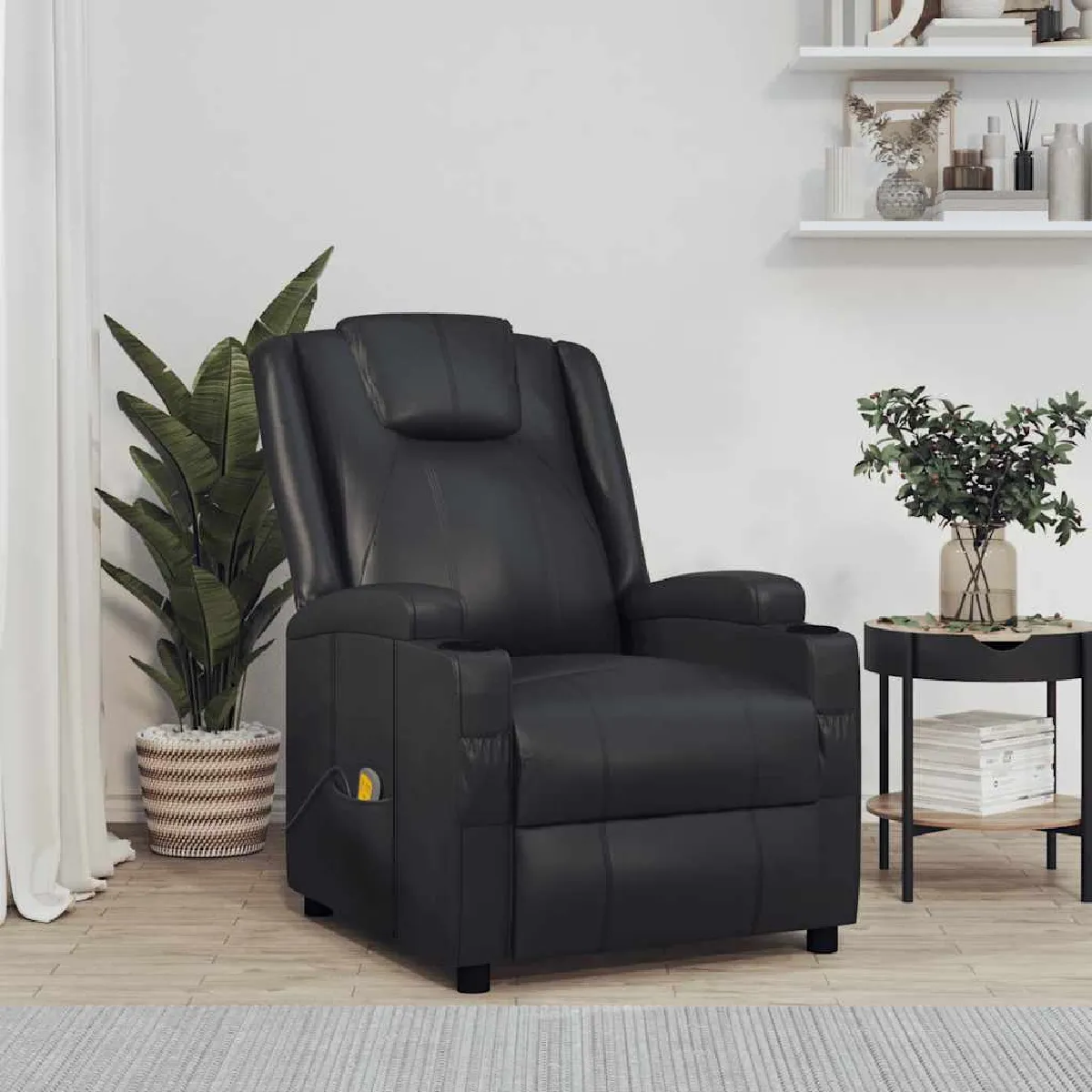 Vidaxl Noir Fauteuil De Massage Similicuir - Image 3