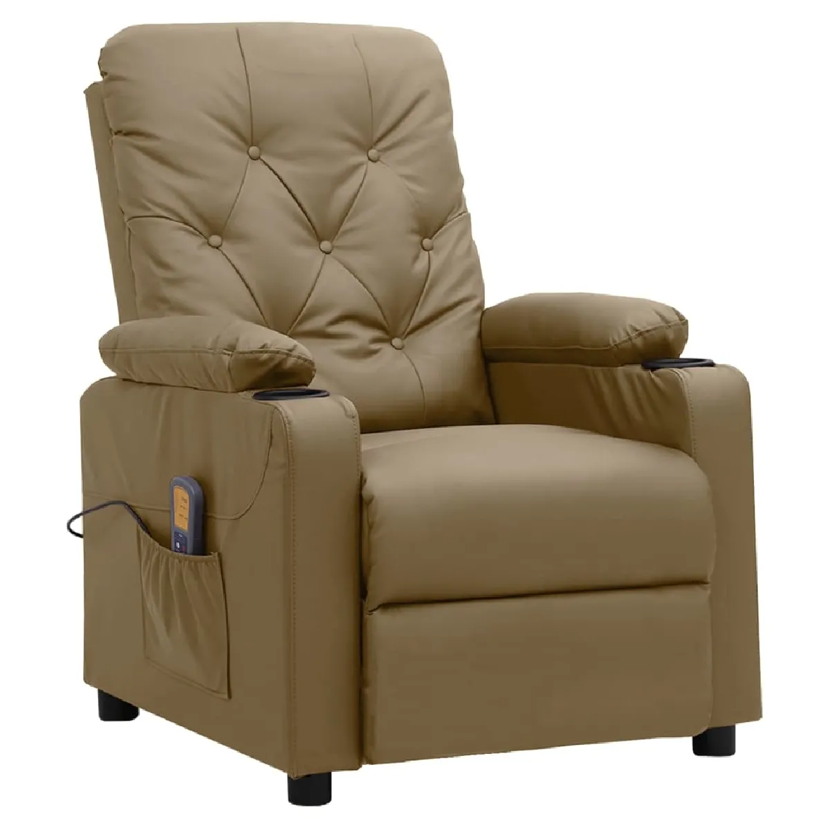 VIDAXL Fauteuil de massage Cappuccino Similicuir - vue 4