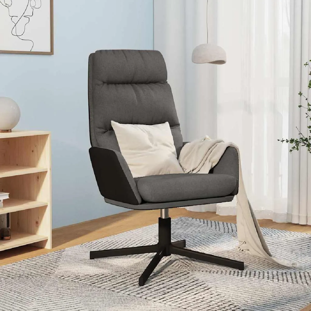 Vidaxl Gris Chaise De Relaxation Foncé Tissu