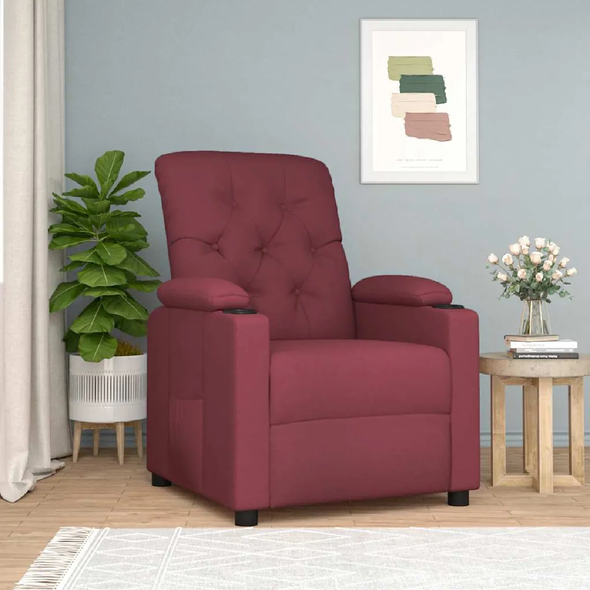 Vidaxl Rouge Fauteuil Inclinable Bordeaux Tissu