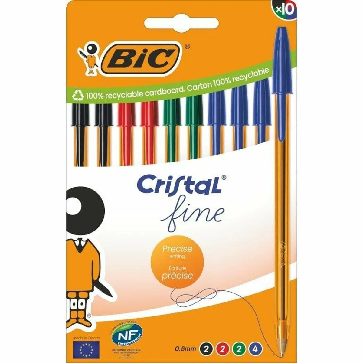 Bic Ensemble de Stylos Cristal Fine 516356 Multicouleur