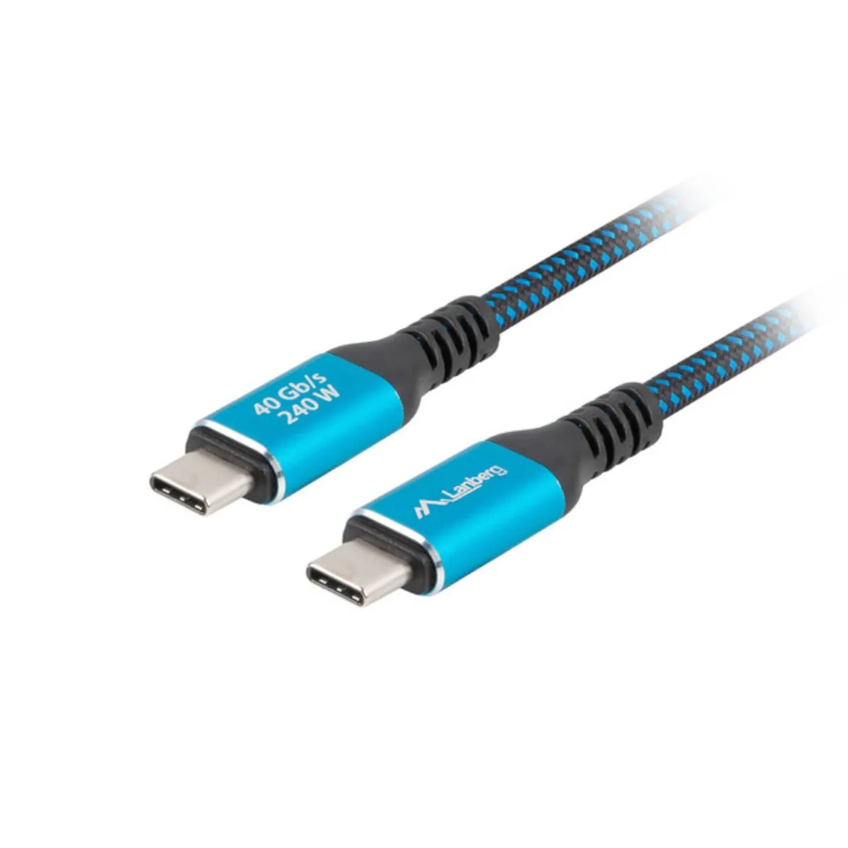 Lanberg Bleu/Noir Câble Usb-C Ca-Cmcm-45Cu-0020-Bk 2 M