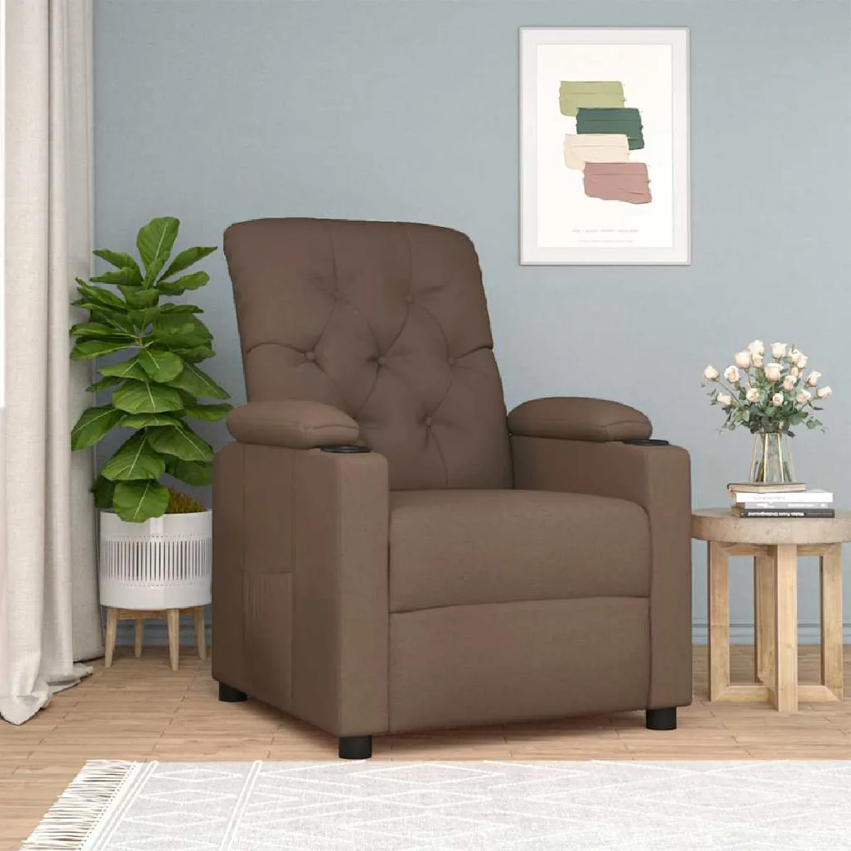 Vidaxl Marron Fauteuil Inclinable Tissu - Image 2