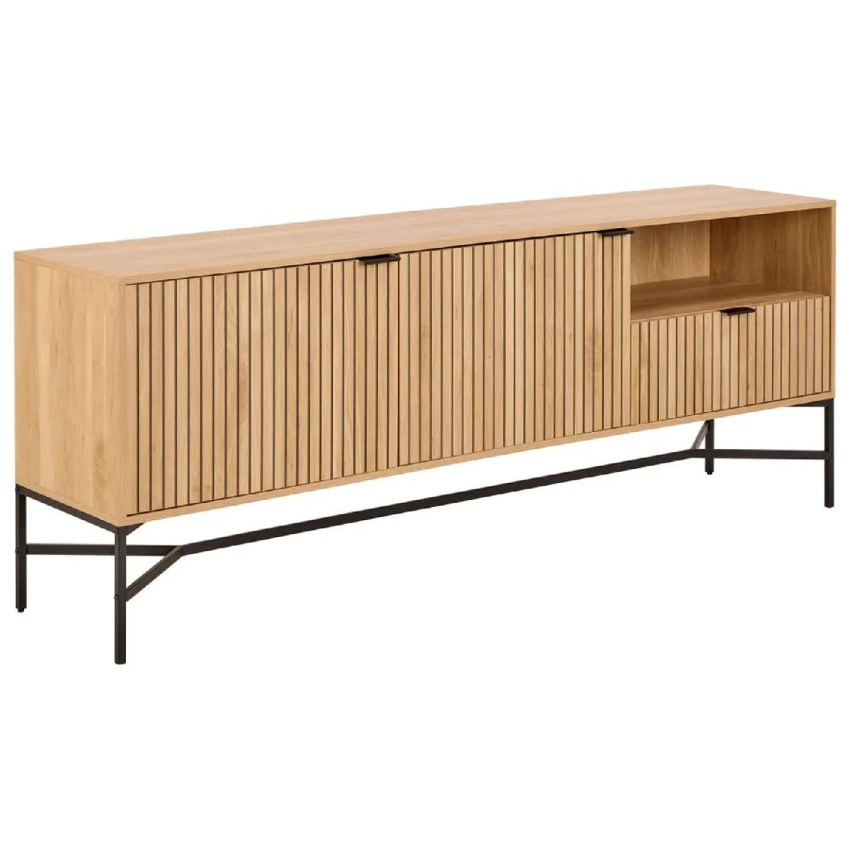 Buffet avec 2 portes et 2 étagères effet tasseaux BAÏKAL - Beige Buffet avec 2 portes et 2 étagères effet tasseaux BAÏKAL - Beige