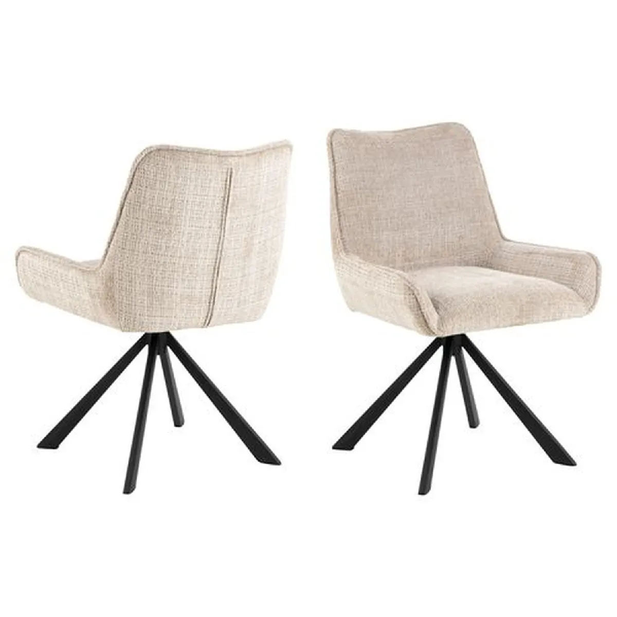 Lot de 2 chaises de salle à manger MEMPHIS - Beige
