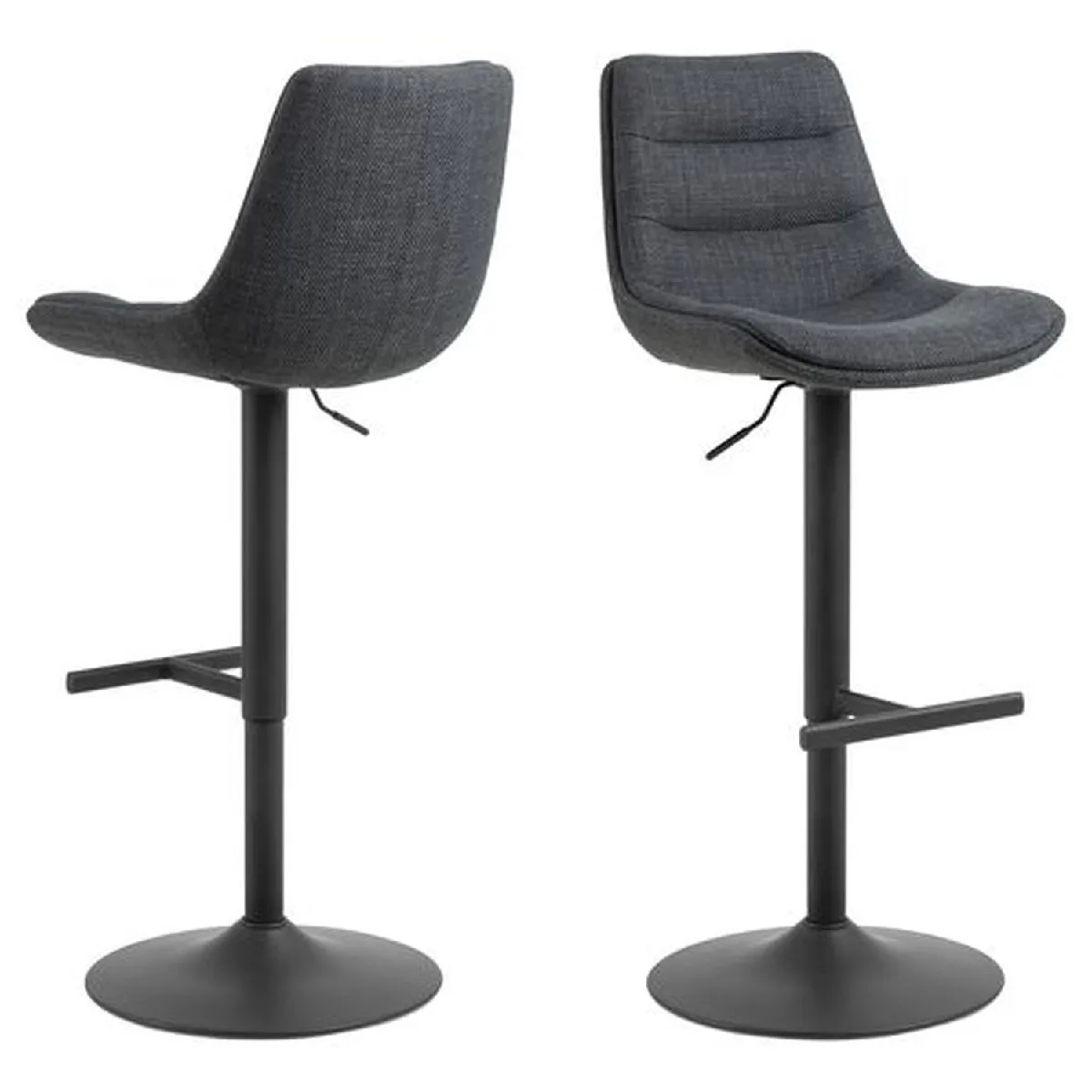 Lot de 2 tabourets de bar TORSTEN - Gris anthracite Lot de 2 tabourets de bar TORSTEN - Gris anthracite