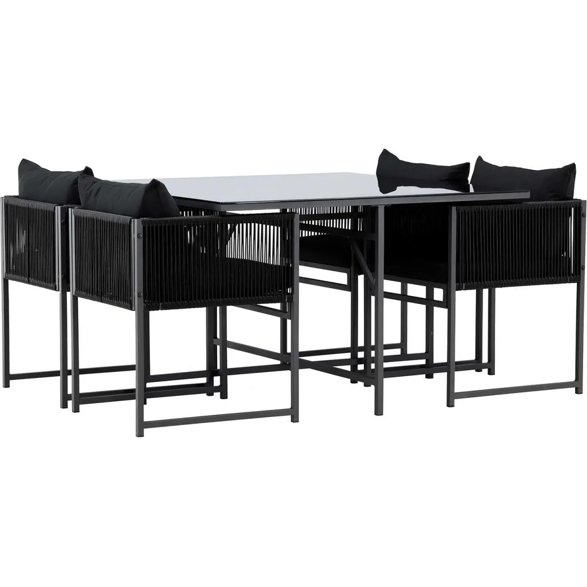 Venture home salon de jardin table + chaises - Noir Venture home salon de jardin table + chaises - Noir