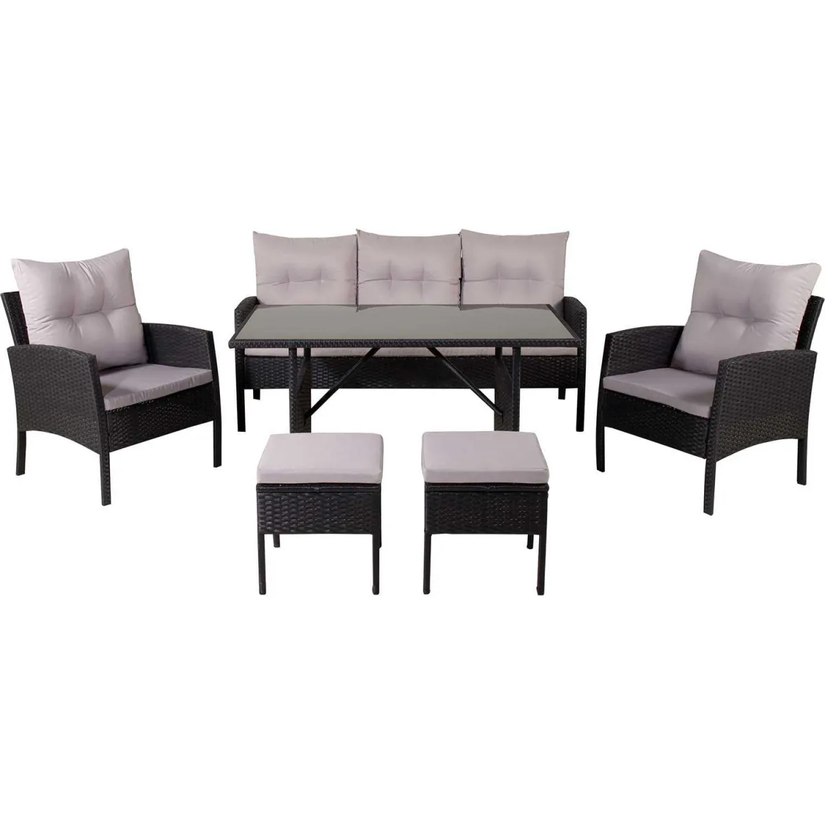 Venture home Salon de jardin canapé fauteuil - Noir Venture home Salon de jardin canapé fauteuil - Noir