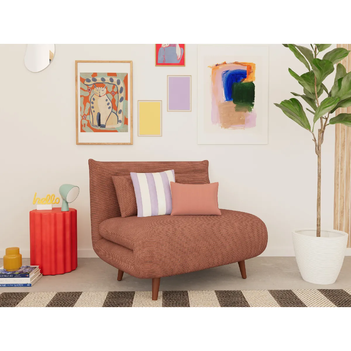 Bestmobilier Banquette clic clac 1 place Terracotta - vue 2