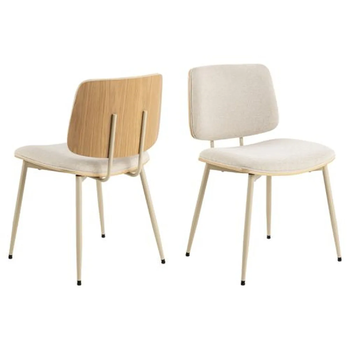 Lot de 2 chaises de salle à manger AULNE - Beige
