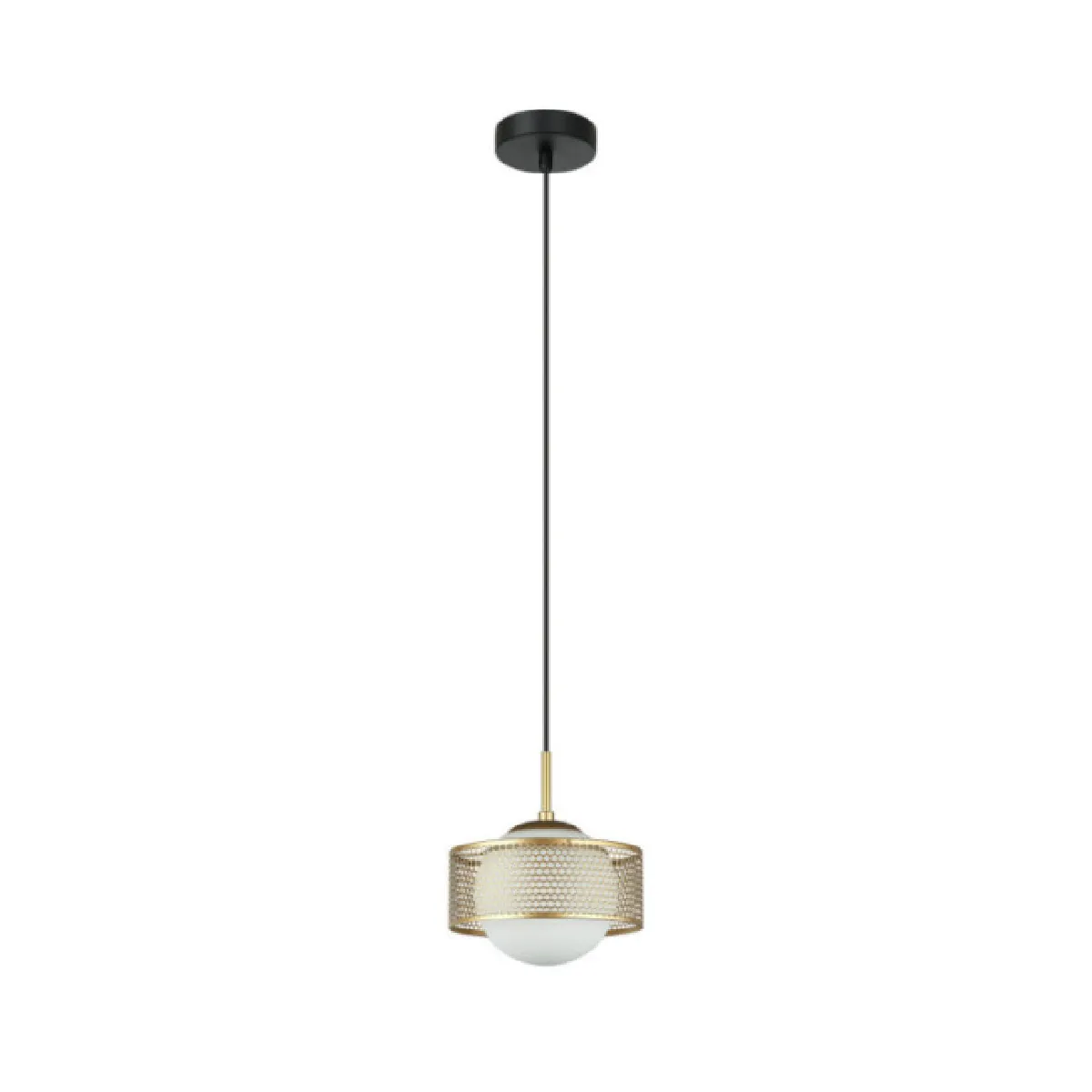 Luminaire center Suspension globe E27 - Or