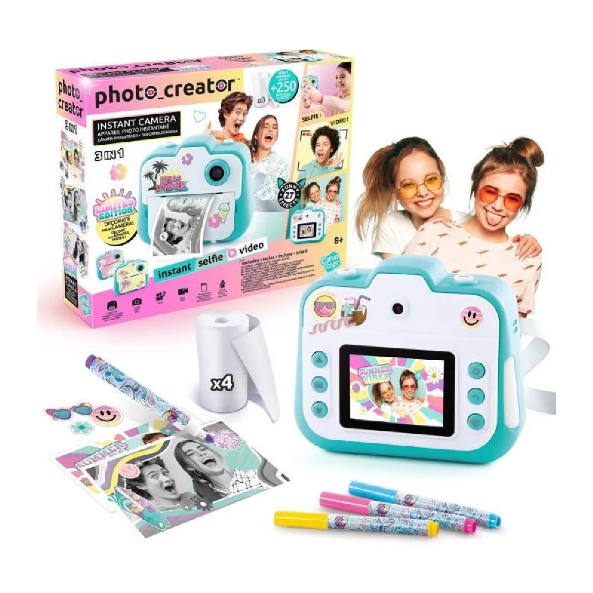 Jouet 3-12 Ans Cadeau Appareil Photo Instantané Enfant Gofunly - Impression Sans Encre, 1080P, 32Go - Cadeau 3-12 Ans Fotocamera Bambini