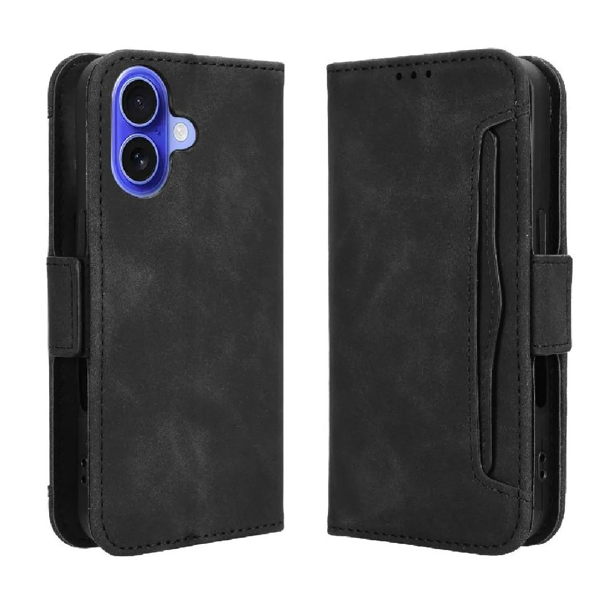 Générique Noir Étui Portefeuille Avec Support Apple Iphone 16
