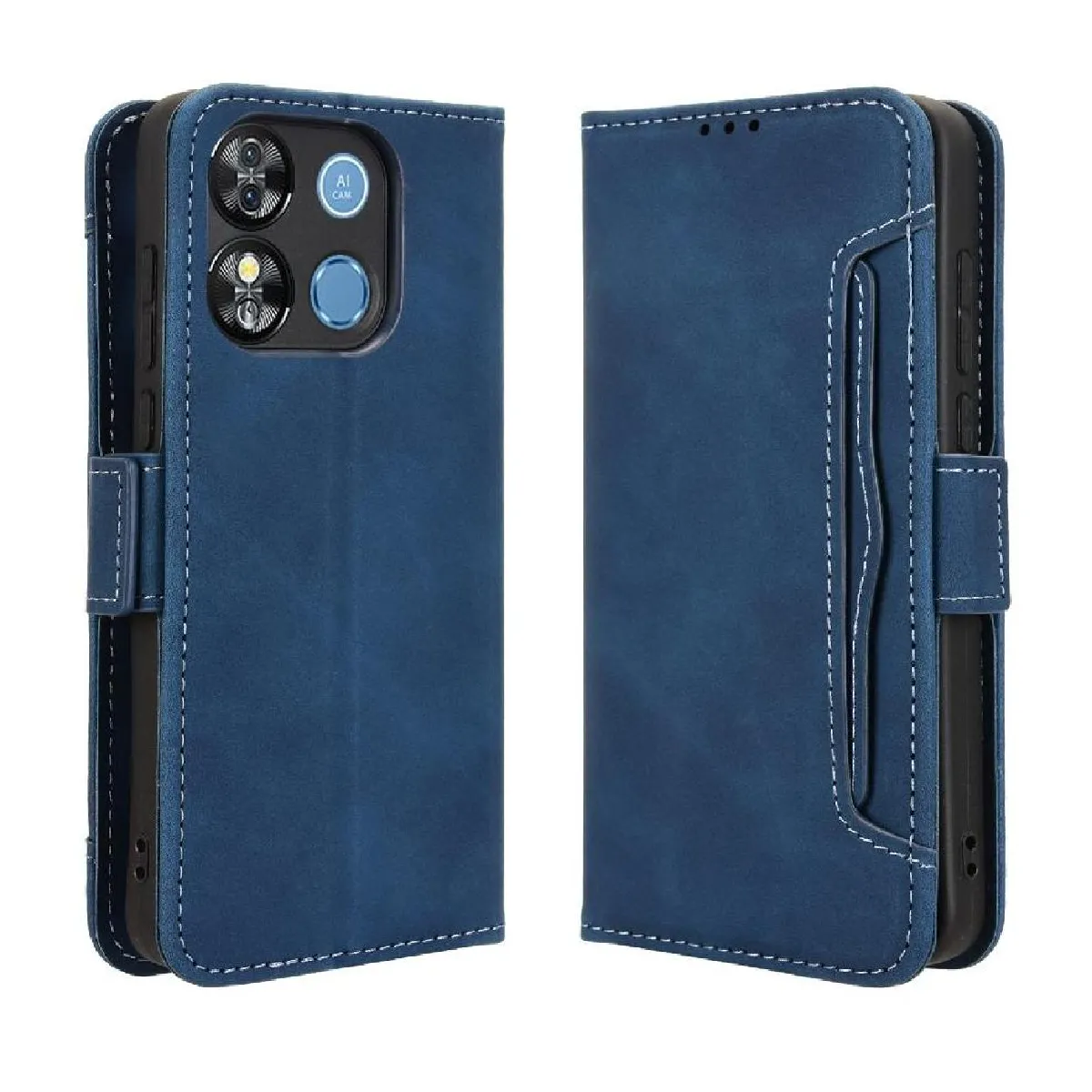 Générique Bleu Coque Portefeuille À Béquille Pour Oukitel Blu 11S