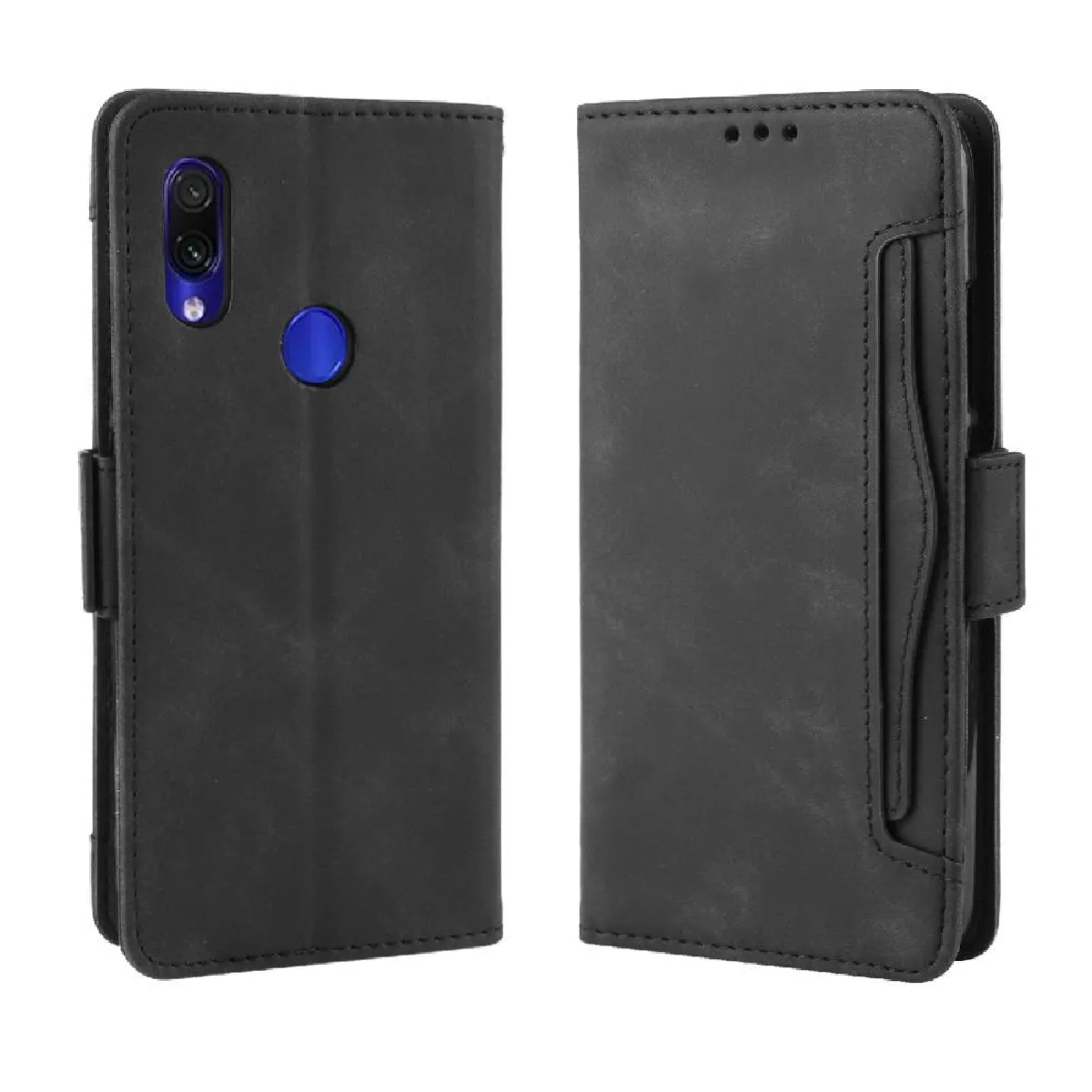 Générique Noir Étui Portefeuille En Similicuir Xiaomi Redmi 7