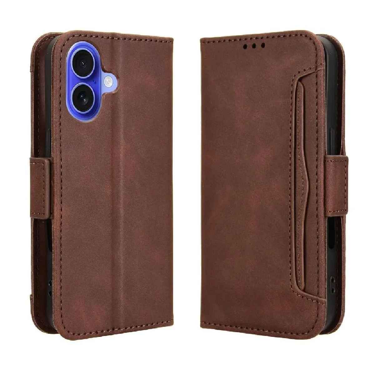 Générique Marron Étui Portefeuille À Béquille Intégrée Apple Iphone 16
