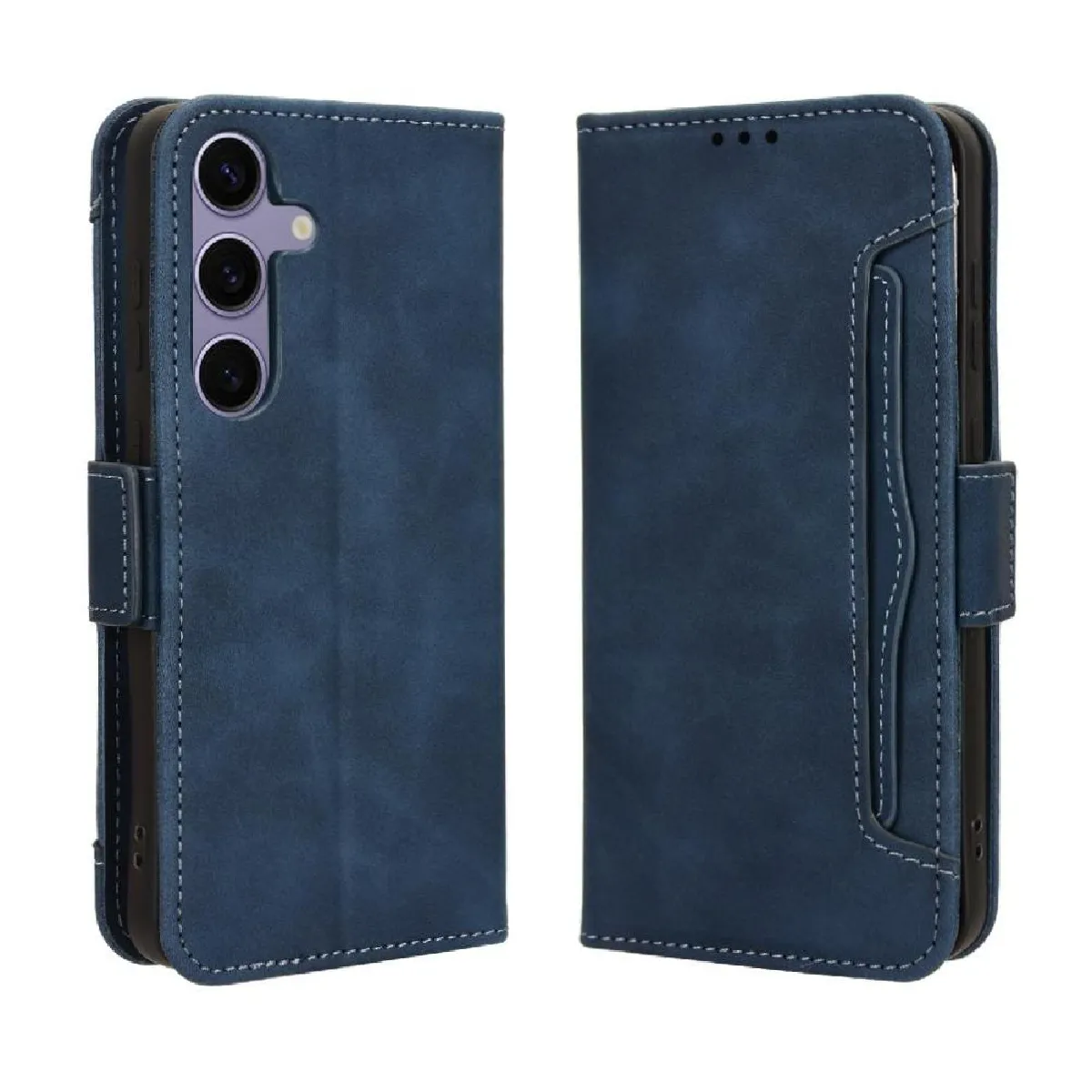 Générique Bleu Étui Portefeuille À Lanière Amovible Samsung Galaxy S24 Fe