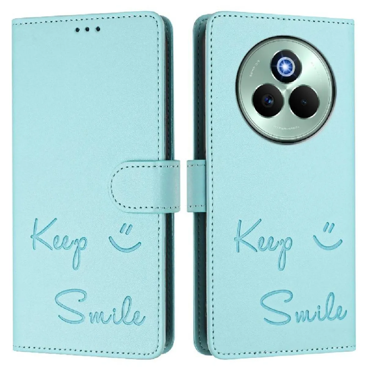 Générique Vert Coque Portefeuille En Similicuir Avec Sangle Amovible Realme P3 Pro 5G