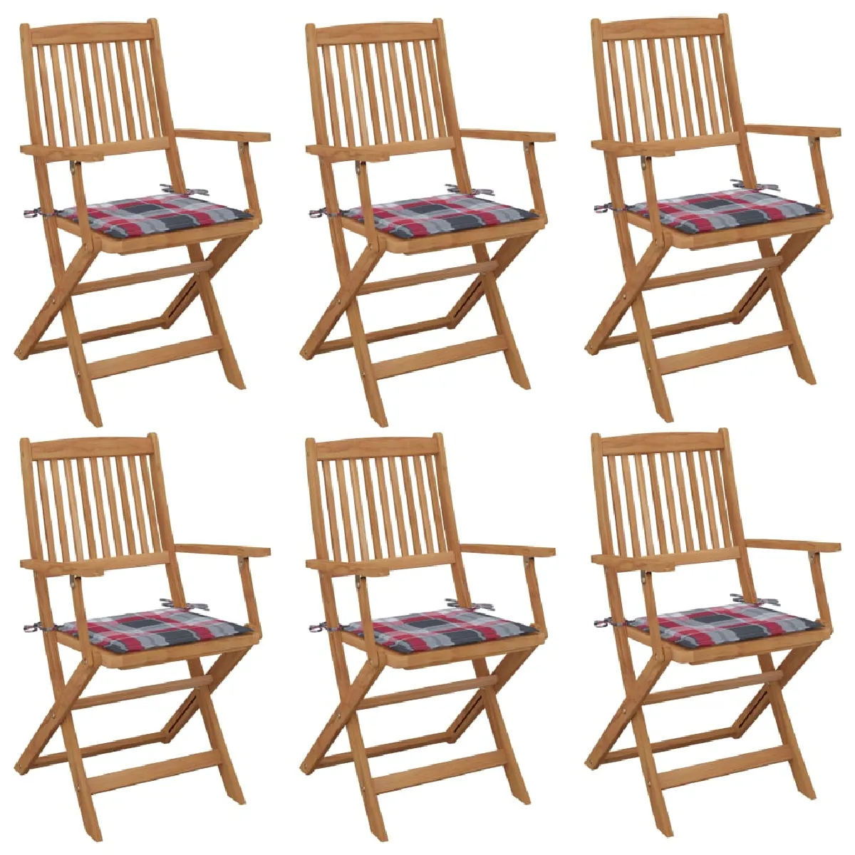 Vidaxl vidaXL Chaises pliables de jardin lot de 8 Bois d'acacia