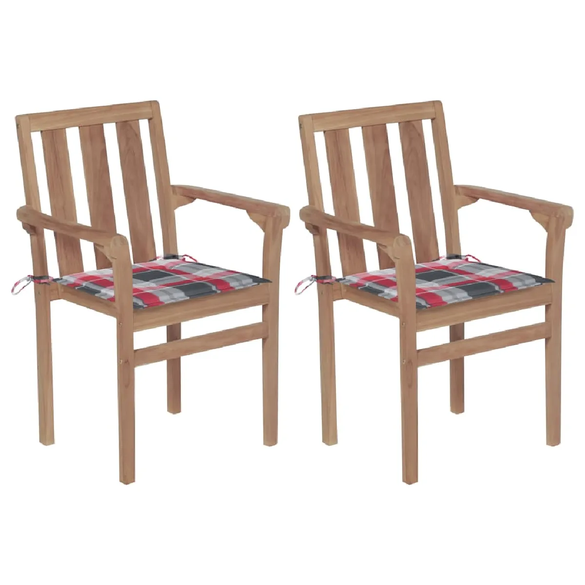 Vidaxl Teck Chaises de jardin Lot de 8 - vue 6