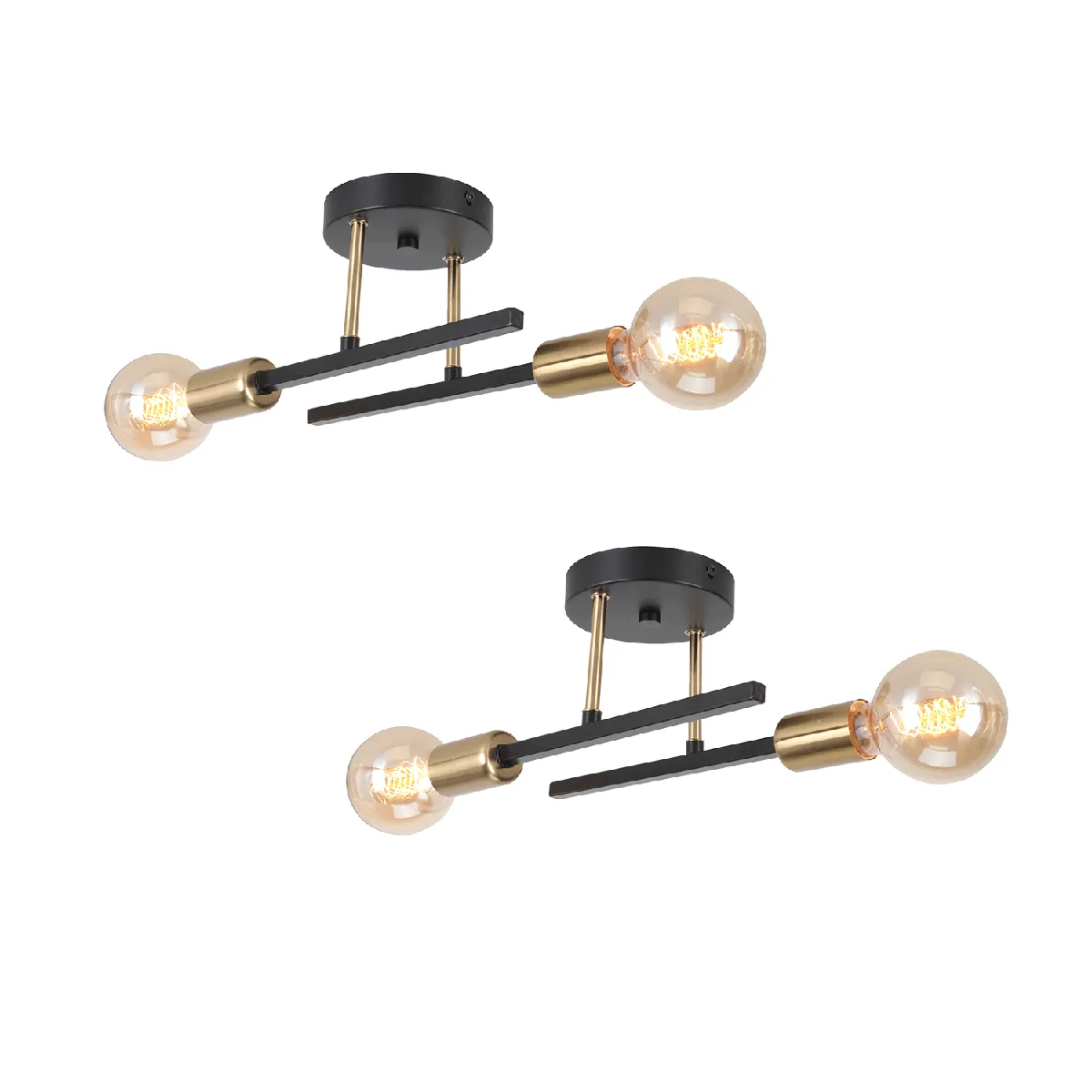 Stoex Applique murale 2 lampes - Noir Stoex Applique murale 2 lampes - Noir