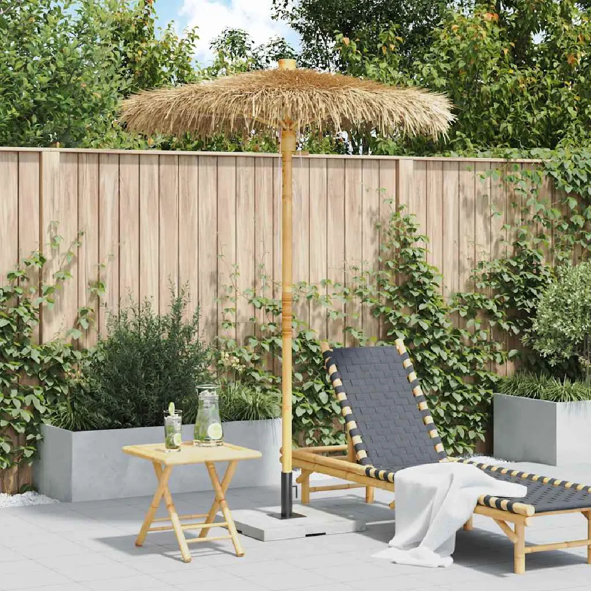 Vidaxl Parasol Tiki Bambou 150 cm - vue 2