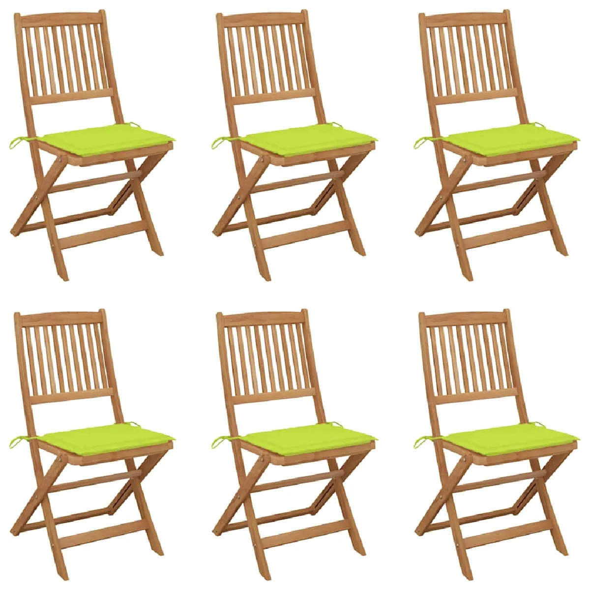 Vidaxl Chaises pliables de jardin Lot de 2 Coussins Bois d'acacia