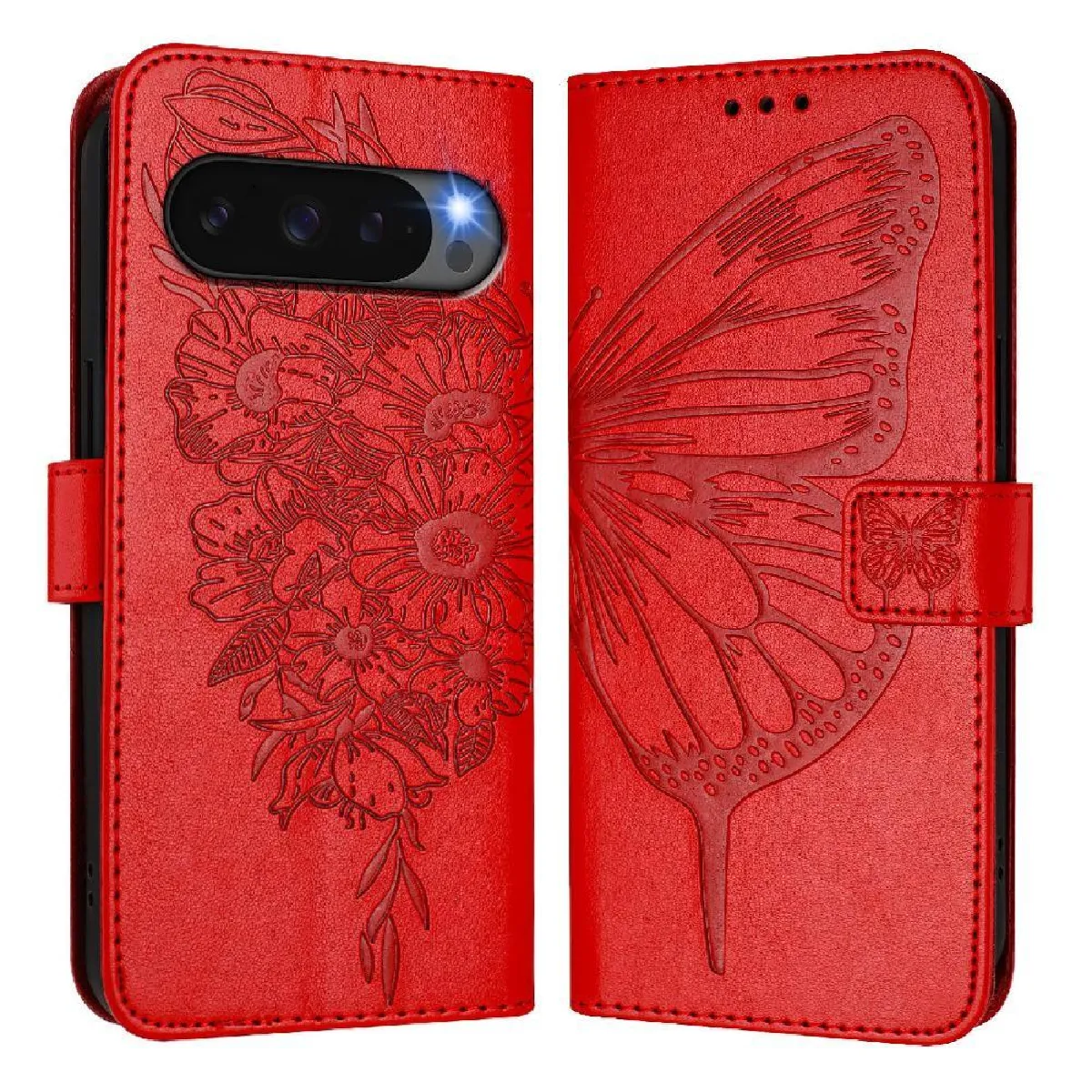 Étui Portefeuille Mayaxess Pour Google Pixel 10/10 Pro – Bleu Nuit – Similicuir – Magnétique Détachable