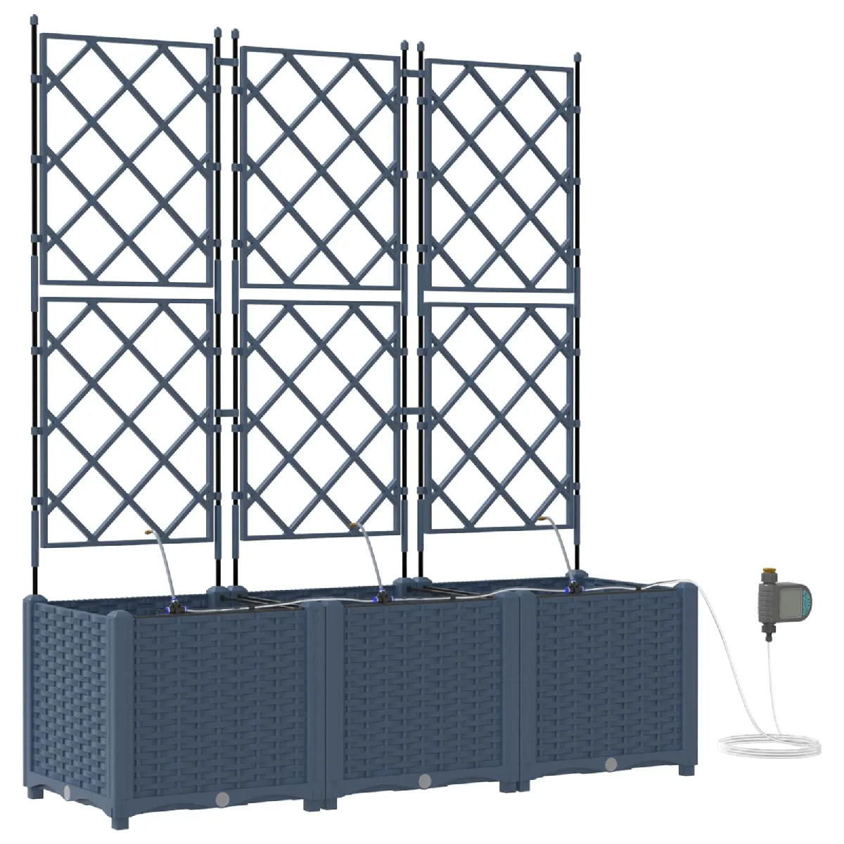 vidaXL Bacs de jardin avec système d'irrigation 3 pcs - vue 1