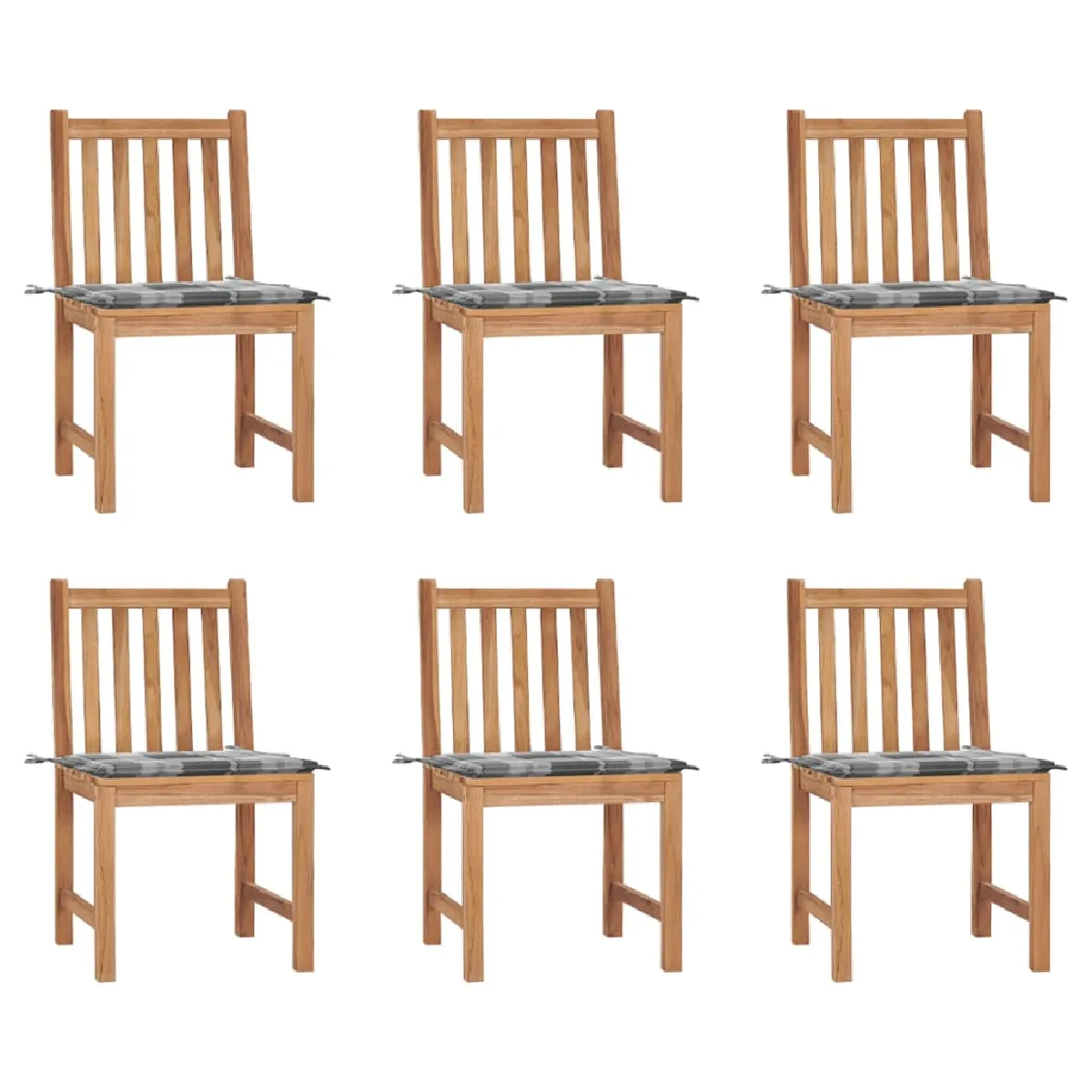 Vidaxl Teck Chaises de jardin Lot de 8 - vue 4