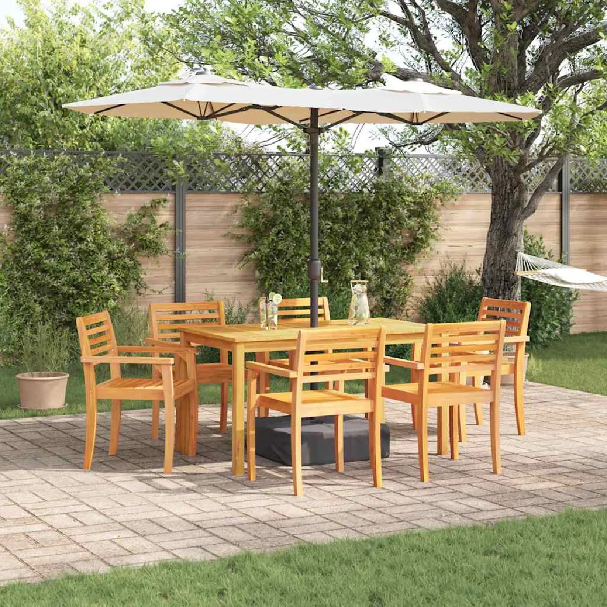vidaXL Ensemble de salle à manger de jardin 7 pièces