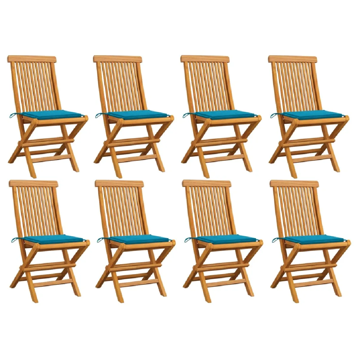 Vidaxl Teck Chaises de jardin Lot de 8