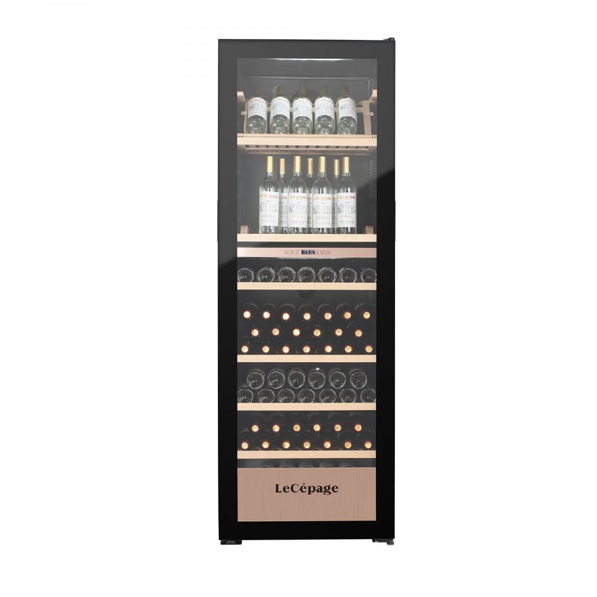 Cave &agrave; vin polyvalente agj268vn2z 268 bouteilles double zone 